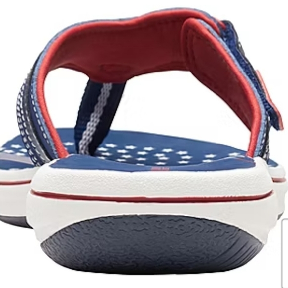 Clarks Cloudsteppers Womens Breeze Sea Flip Flops, Navy/Red, Size 8 - Picture 5 of 13